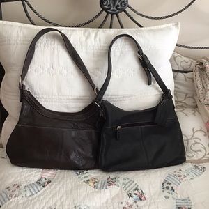 Two Charter Club Leather Handbags Euc - image 1